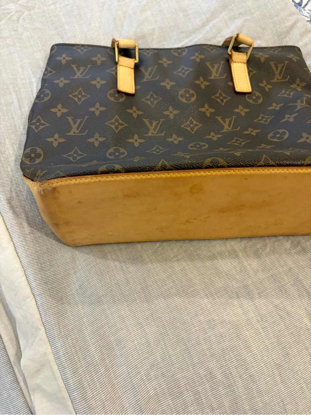 Louis Vuitton Brown Leather Shoulder Bag with Gold Hardware